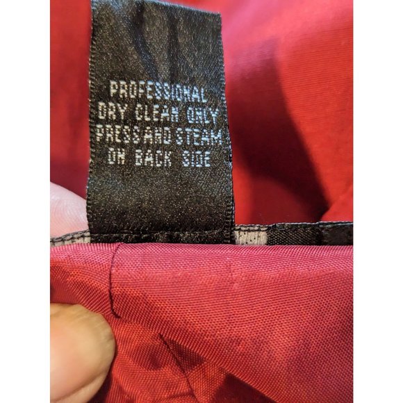 Silkland Red Silk/Cotton Lined Pants Embroidered Tropical Print Boho sz 10Petite - Picture 7 of 9